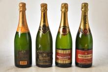 Champagne Ruinart Brut Vintage 1990 1 bt Champagne Veuve Cliquot Brut NV 1 bt Champagne Charles Lafitte Brut NV 1 bt Champagne Piper Heidseick Brut NV 1 bt Above 4 bts